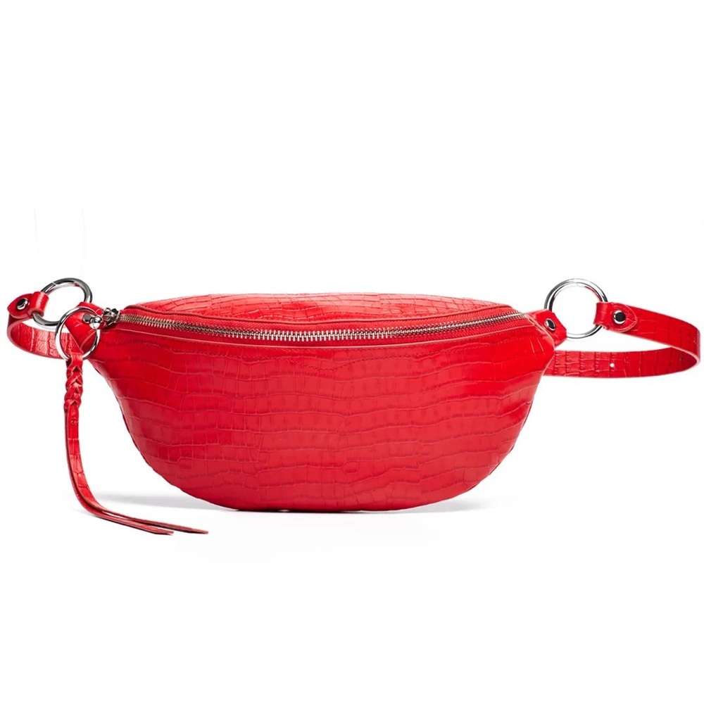 Red Rebecca Minkoff snake bree belt bag